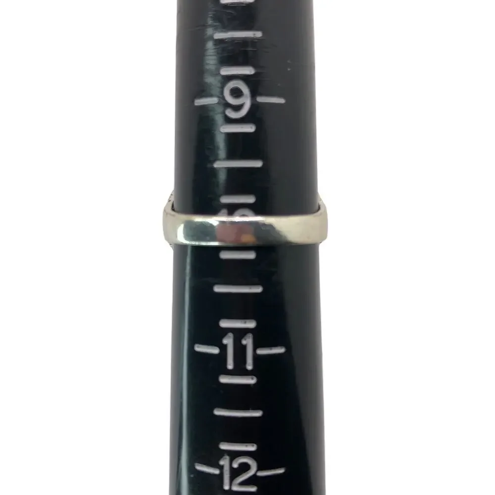 Silver and Black Rhinestone Statement Ring - Size 10